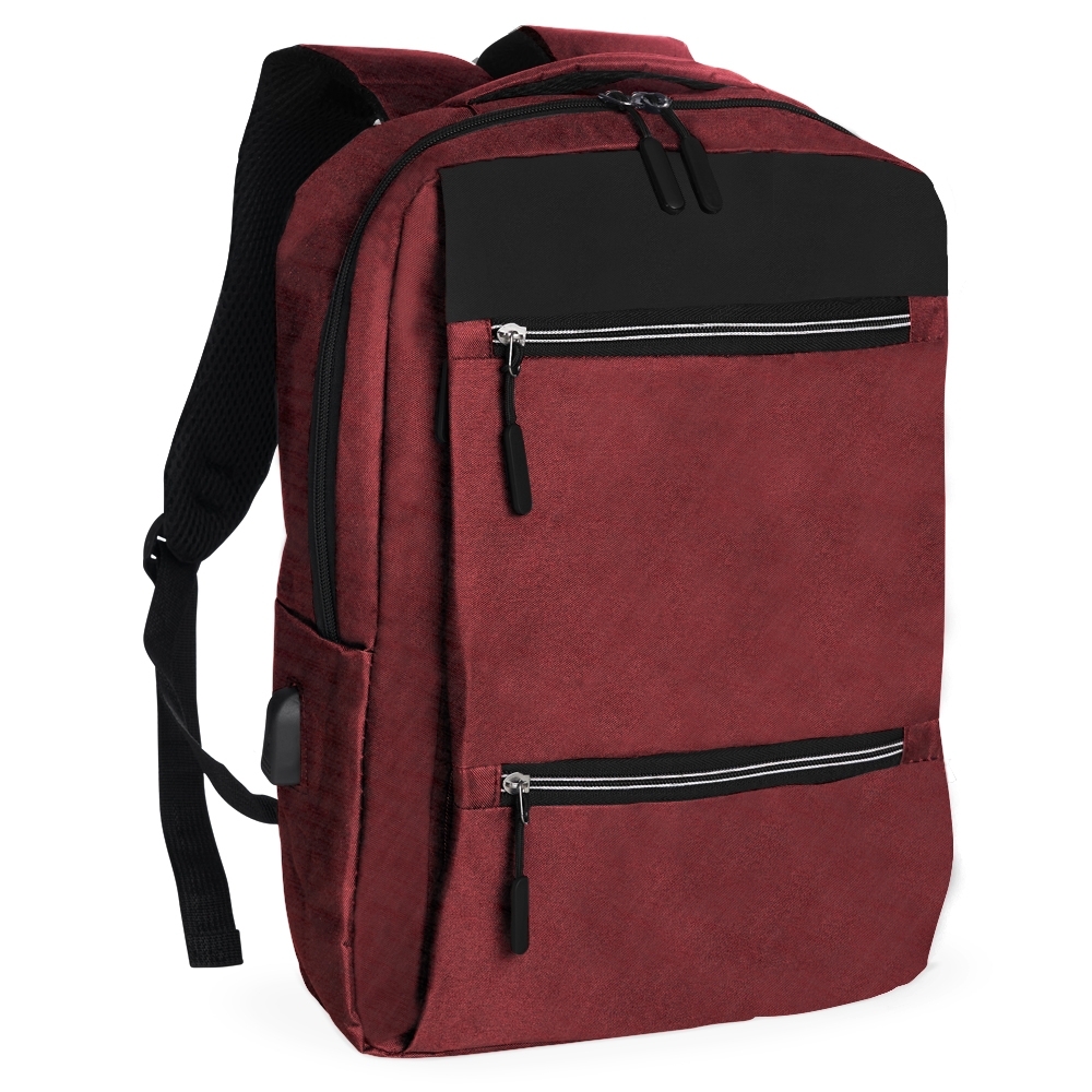 MOCHILA NYLON USB 20L  SPX-01318-VM NA COR VERMELHO