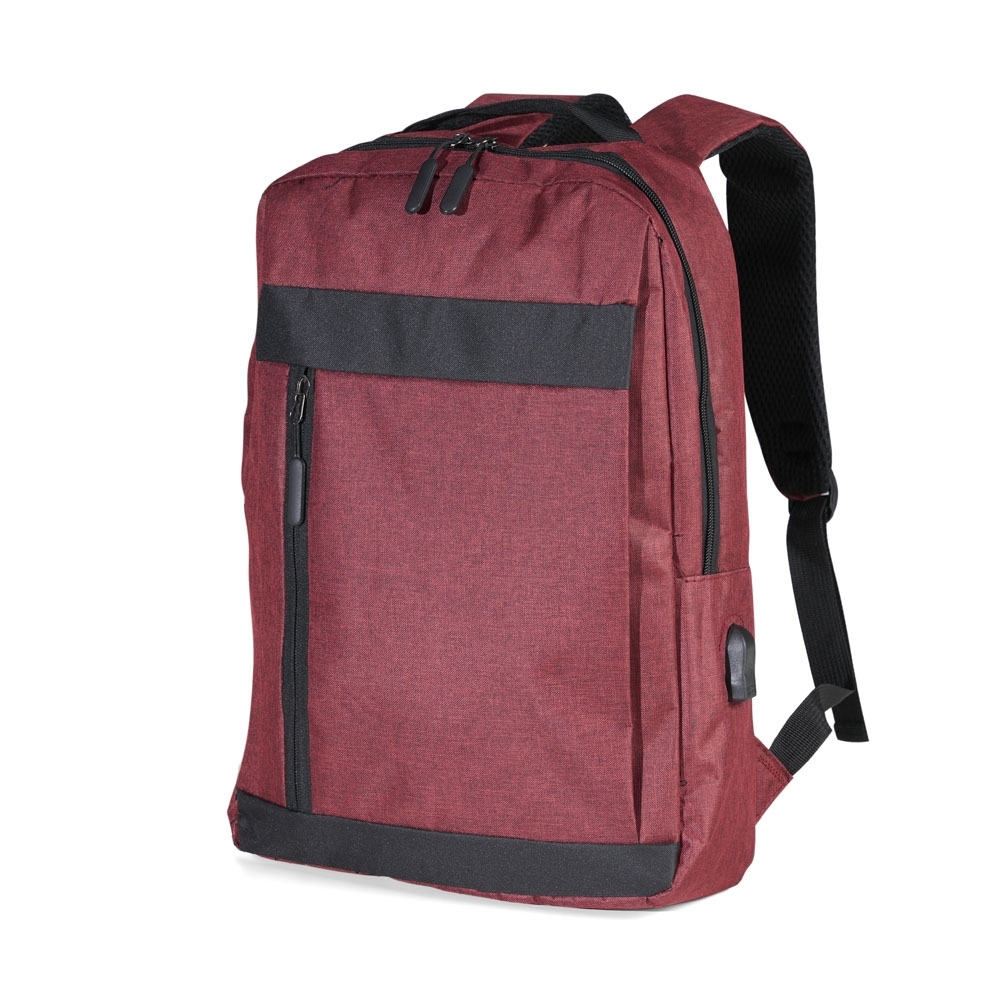 MOCHILA DE NYLON USB 19L SPX-01325B-VM NA COR VERMELHO