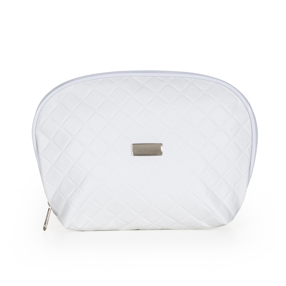 NECESSAIRE DE COURO SINTÉTICO MATELASSÊ SPX-13793-BCO NA COR BRANCO