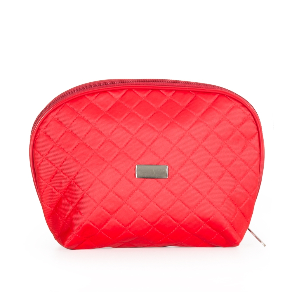 NECESSAIRE DE COURO SINTÉTICO MATELASSÊ SPX-13793-VM NA COR VERMELHO