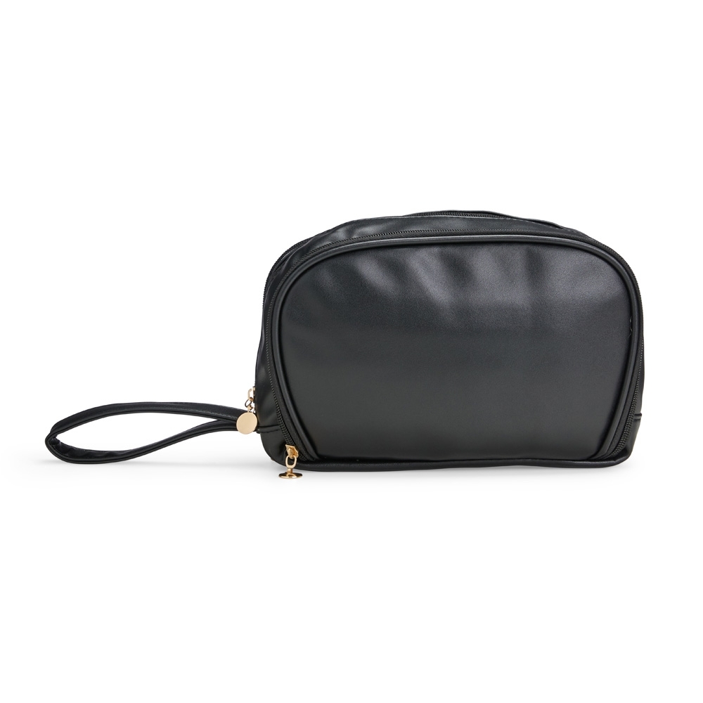 NÉCESSAIRE DE COURO SINTÉTICO SPX-18901-PRE NA COR PRETO