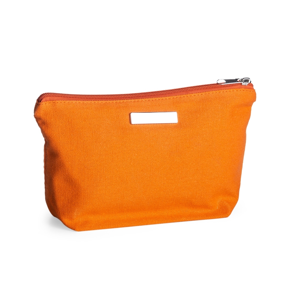 NÉCESSAIRE DE LONA COM PLAQUINHA SPX-P@08335-LAR NA COR LARANJA