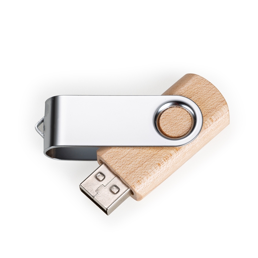 PEN DRIVE ECOLÓGICO GIRATÓRIO 16 GB  SPX-018-16GB-PRA NA COR MADEIRA