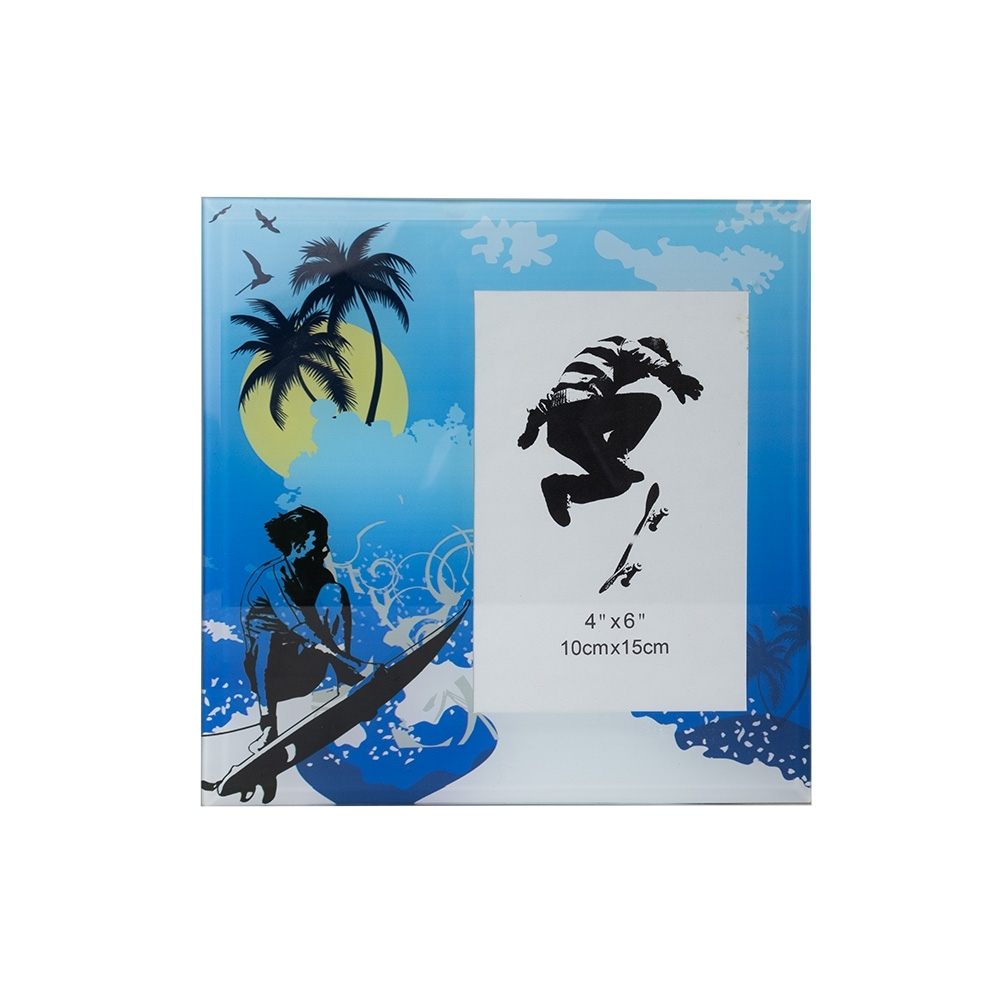 PORTA RETRATO SURF 10X15 CM VIDRO  SPX-P$8408A-INO NA COR INOX