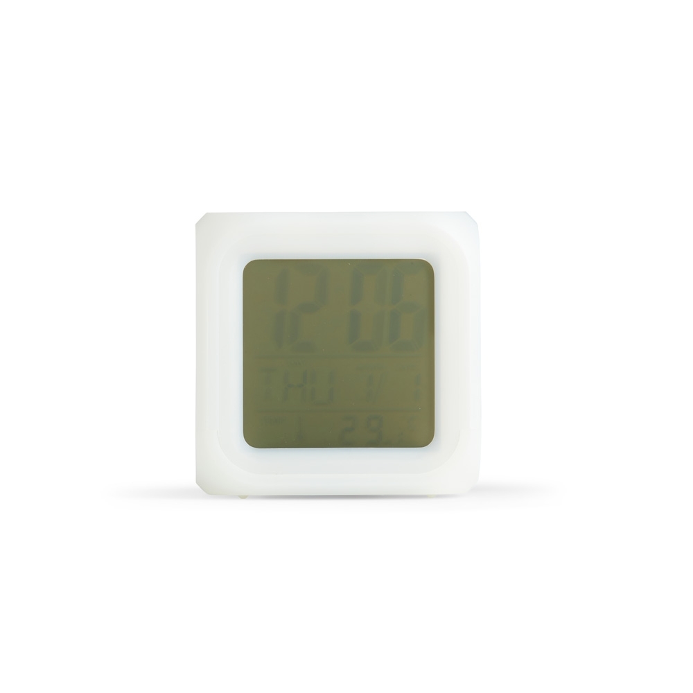 RELÓGIO DIGITAL LED COM DESPERTADOR SPX-08088-BCO NA COR BRANCO