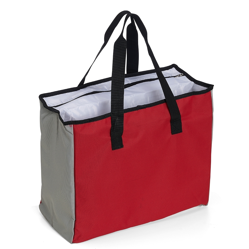 SACOLA TÉRMICA DE POLIÉSTER  SPX-18606-VM/CIN NA COR VERMELHO