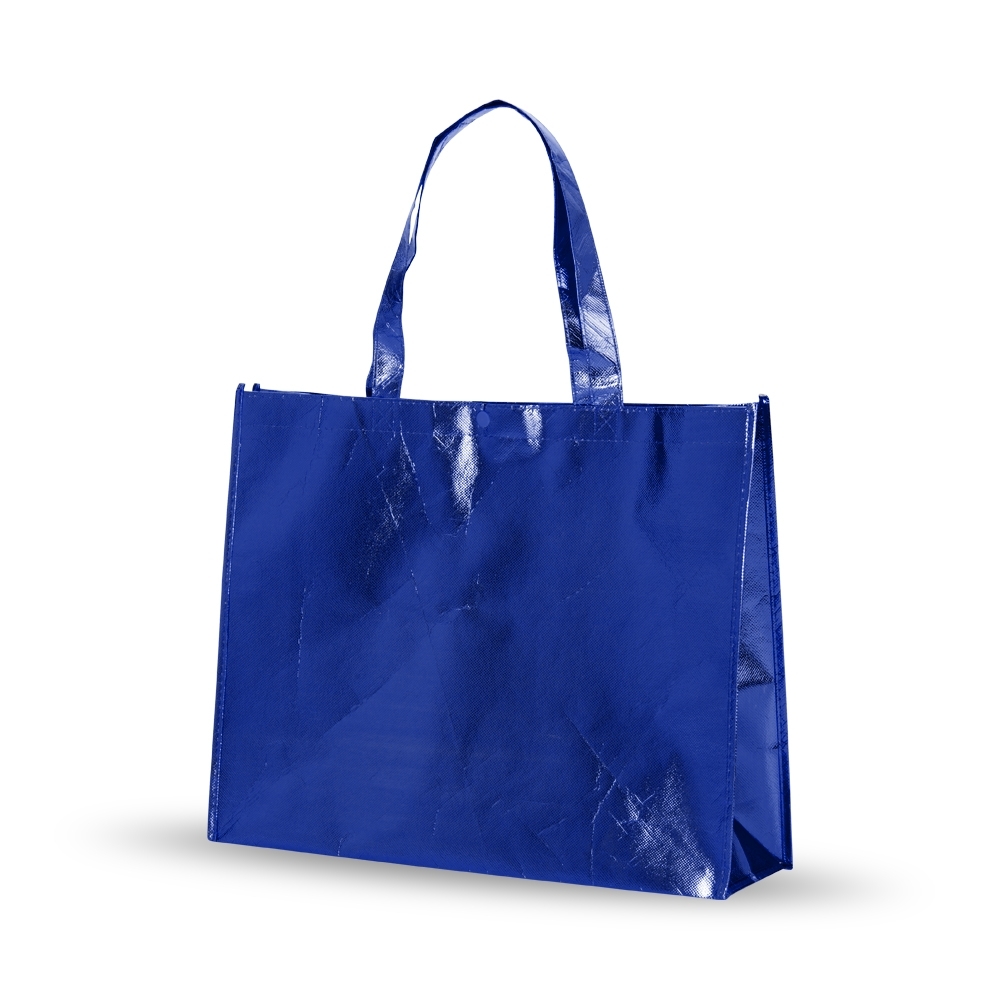 SACOLA EM TNT REVESTIDA C/ PLASTICO SPX-18537P-AZU NA COR AZUL