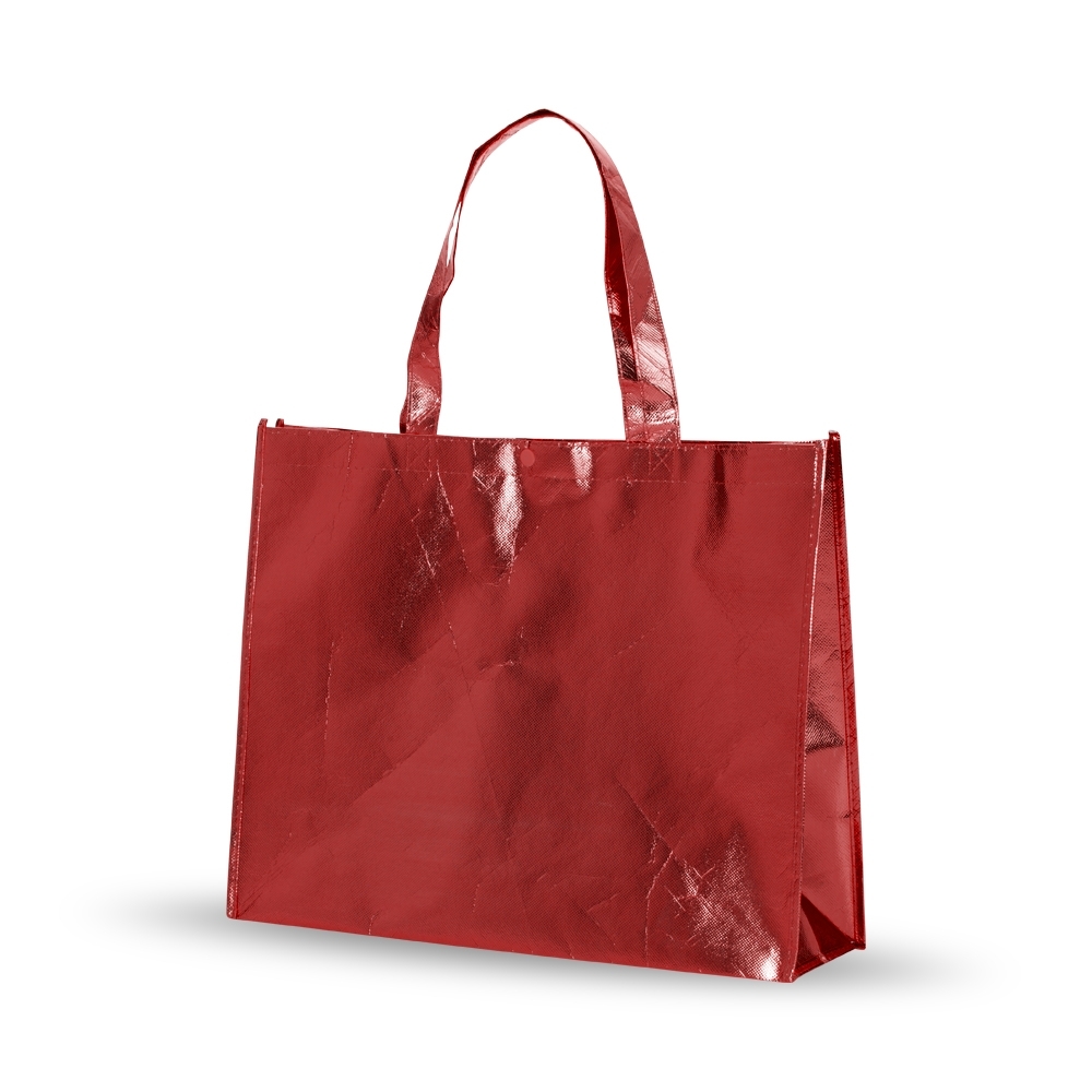 SACOLA EM TNT REVESTIDA C/ PLASTICO SPX-18537P-VM NA COR VERMELHO