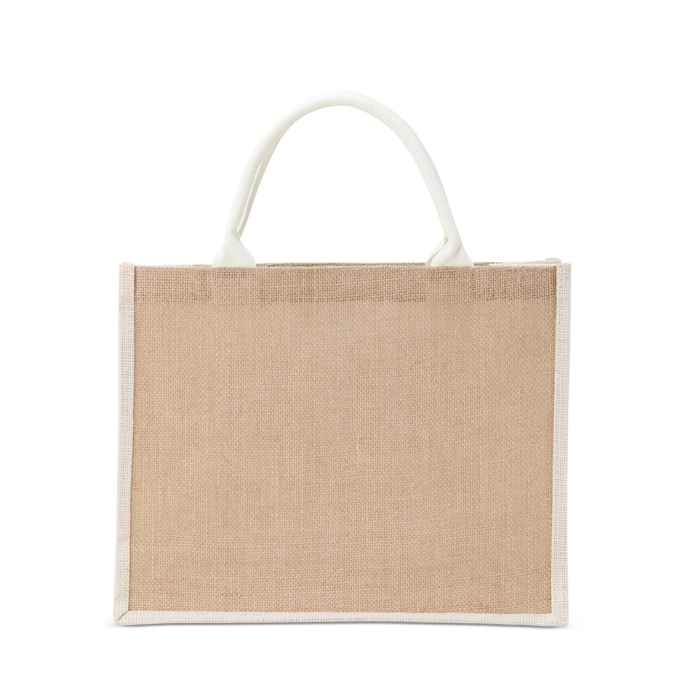 SACOLA DE JUTA PEQUENA SPX-18742-BCO NA COR BRANCO