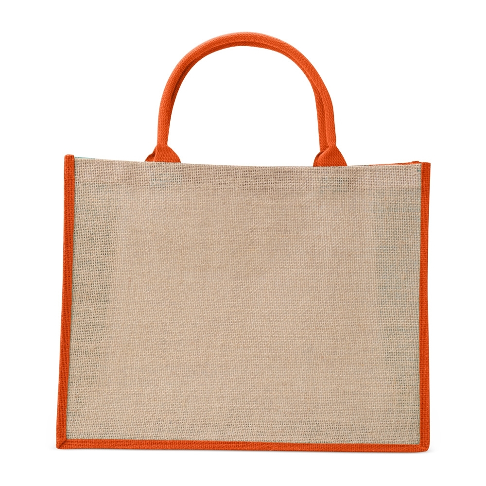 SACOLA DE JUTA GRANDE SPX-18743-LAR NA COR LARANJA