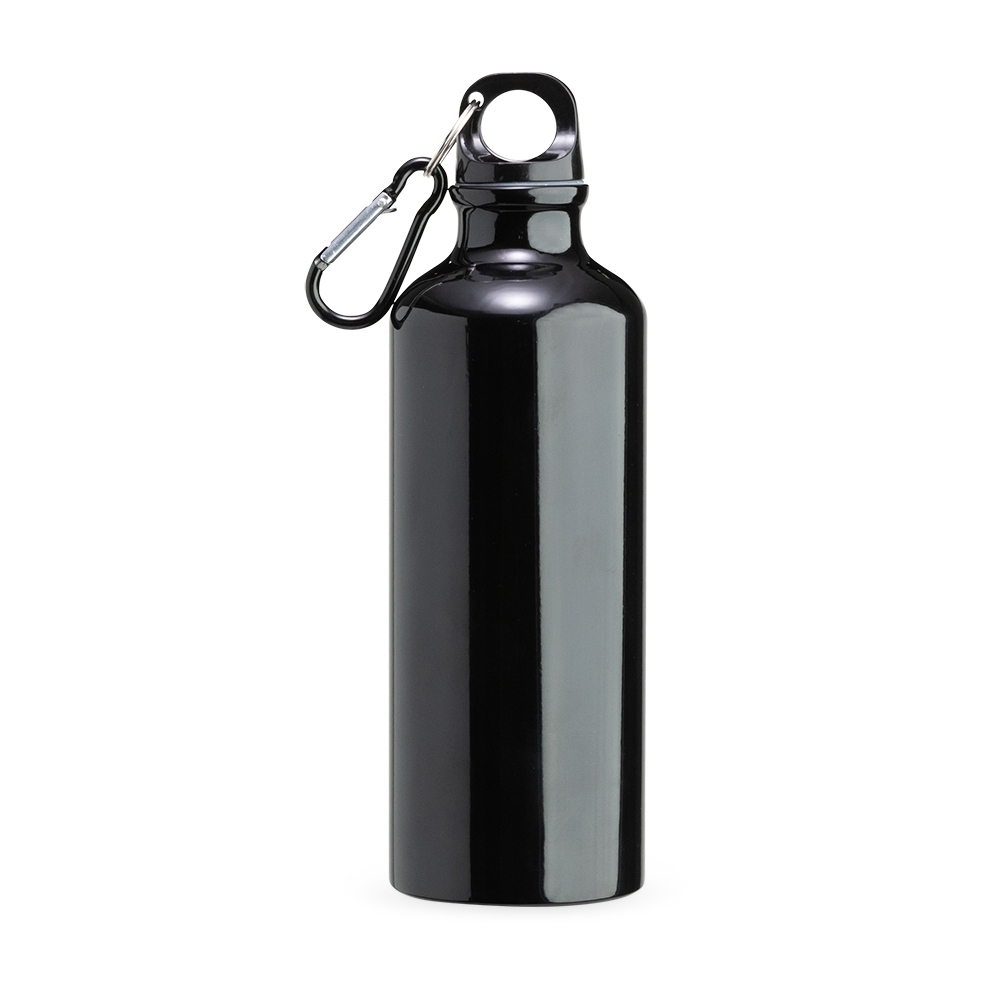 SQUEEZE ALUMINIO 500ML C/ BICO E MOSQUETÃO SPX-9139A-PRE NA COR PRETO