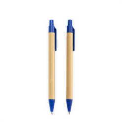 KIT ECOLÓGICO CANETA E LAPISEIRA PAPELÃO SPX-15348-AZU NA COR MARROM