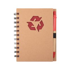 CADERNO ECOLÓGICO COM CANETA SPX-19135-VM NA COR VERMELHO