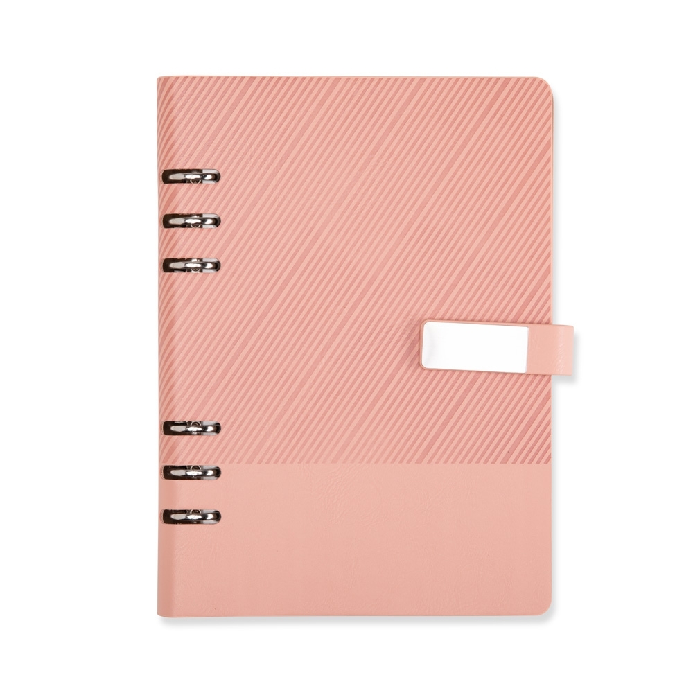 CADERNO FICHÁRIO COURO SINTÉTICO SPX-19140-ROS NA COR ROSA
