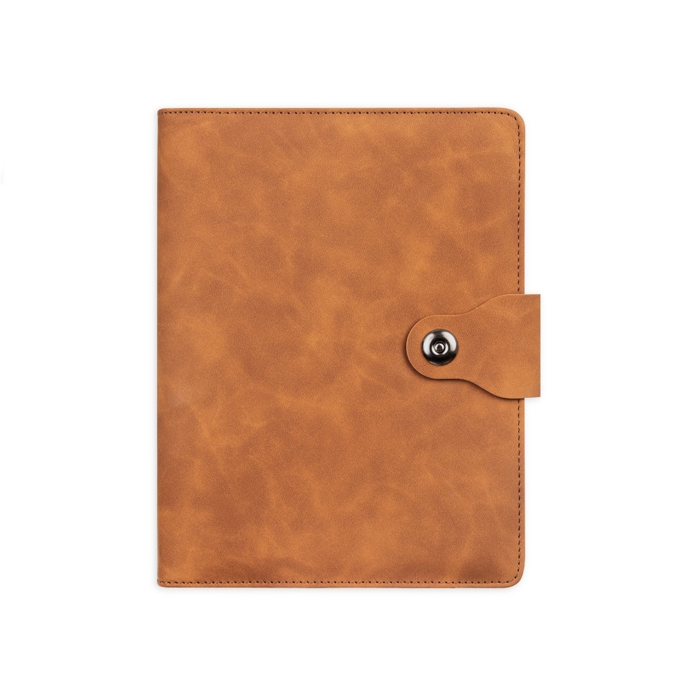 CADERNO FICHÁRIO PU SPX-19148-MAR NA COR MARROM
