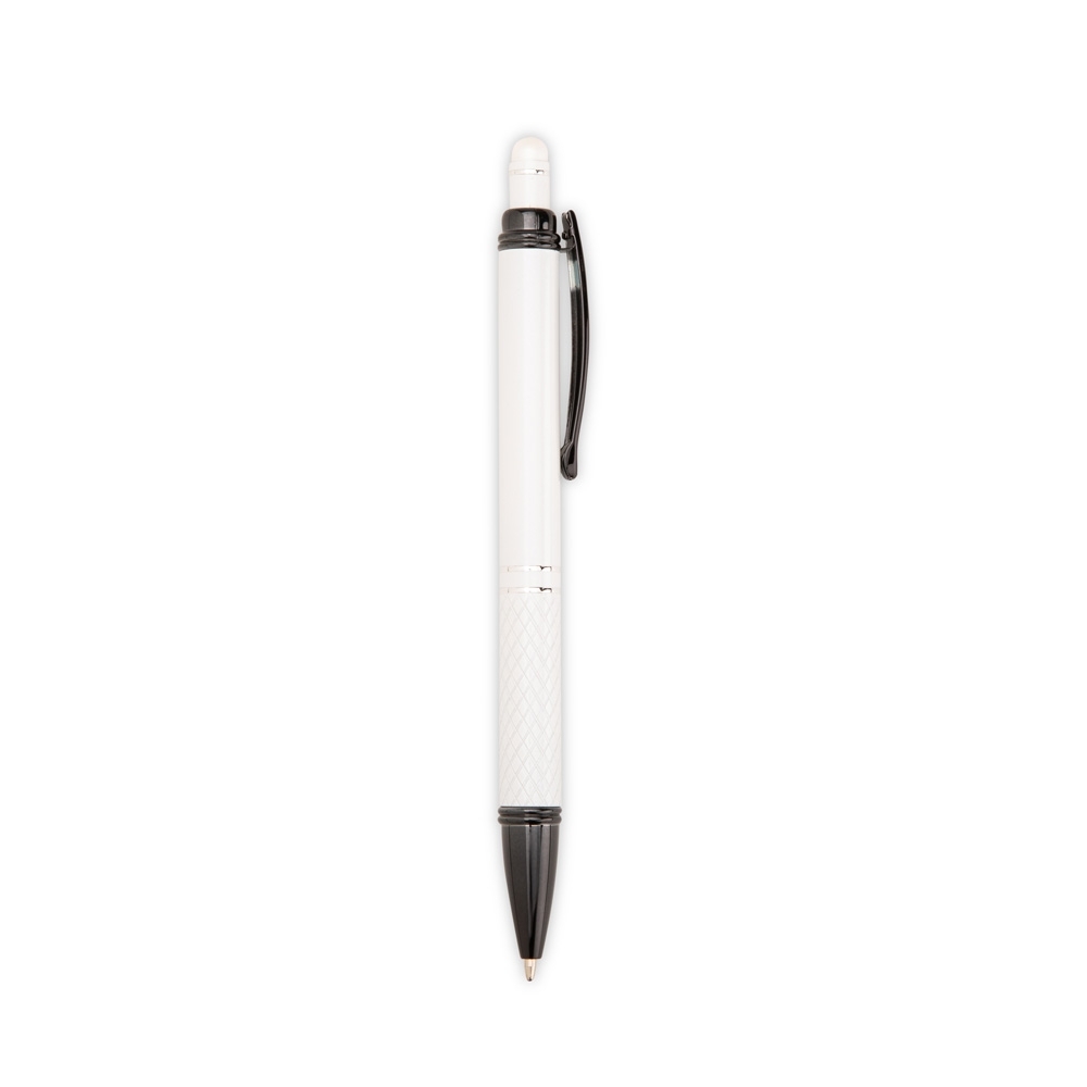 CANETA METAL TOUCH SPX-05019A-BCO/PRE NA COR BRANCO
