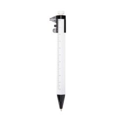 CANETA PLÁSTICA PAQUIMETRO SPX-09254-BCO/PRE NA COR BRANCO