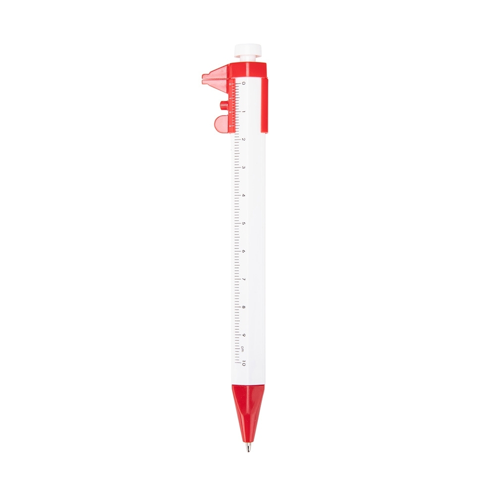 CANETA PLÁSTICA PAQUIMETRO SPX-09254-BCO/VM NA COR BRANCO