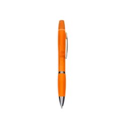 CANETA PLÁSTICA COM MARCA-TEXTO SPX-09112-LAR NA COR LARANJA