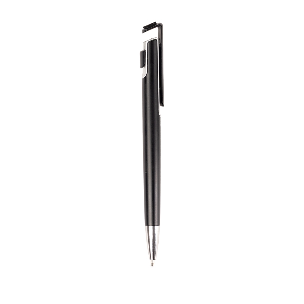 CANETA PLÁSTICA COM SUPORTE PARA CELULAR SPX-12412-PRE/PRA NA COR PRETO