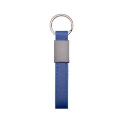 CHAVEIRO METAL COM COURO SINTÉTICO SPX-19149-AZU NA COR AZUL