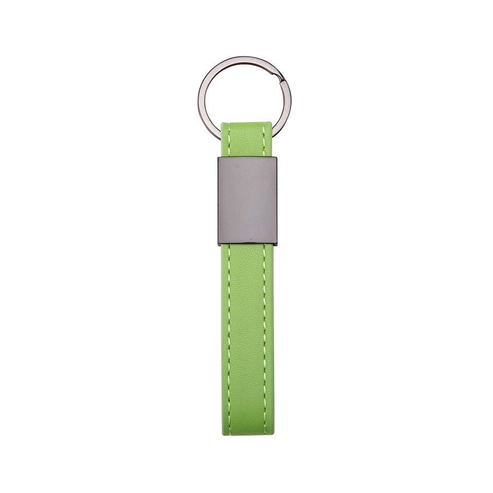 CHAVEIRO METAL COM COURO SINTÉTICO SPX-19149-VD NA COR VERDE