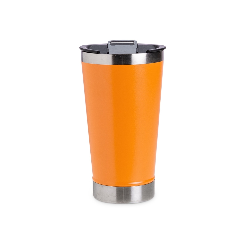 COPO INOX 500ML COM ABRIDOR SPX-09252-LAR NA COR LARANJA