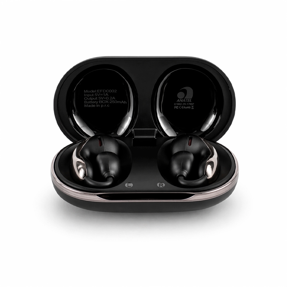 FONE DE OUVIDO BLUETOOTH COM CASE CARREGADOR SPX-E@09309-PRE NA COR PRETO