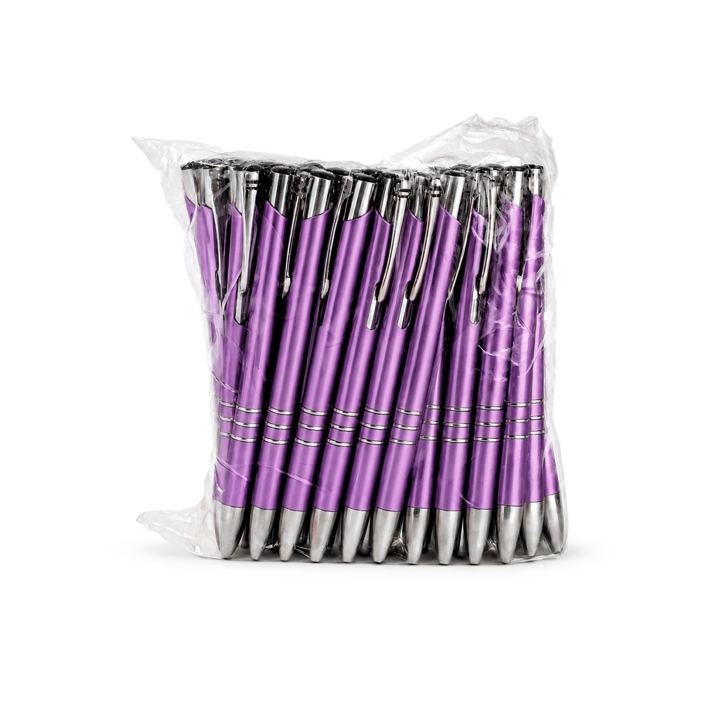 PACOTE COM CANETAS PLÁSTICAS SPX-P@08578-VIO NA COR ROXO